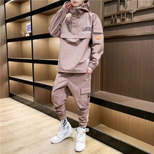 Load image into Gallery viewer, 2019 Workwear jacket men&#39;s Hooded Jacket+Pants 2PC Sets  baseball  loose Pullover coat &amp; Long Pants Mens Clothing
