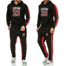 Load image into Gallery viewer, Vestuário de marca de moda masculina agasalho casual sportsuit hoodies dos homens moletom moletom esportiva jordan 23 casaco + calça conjunto
