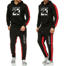 Load image into Gallery viewer, Vestuário de marca de moda masculina agasalho casual sportsuit hoodies dos homens moletom moletom esportiva jordan 23 casaco + calça conjunto
