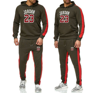 Vestuário de marca de moda masculina agasalho casual sportsuit hoodies dos homens moletom moletom esportiva jordan 23 casaco + calça conjunto